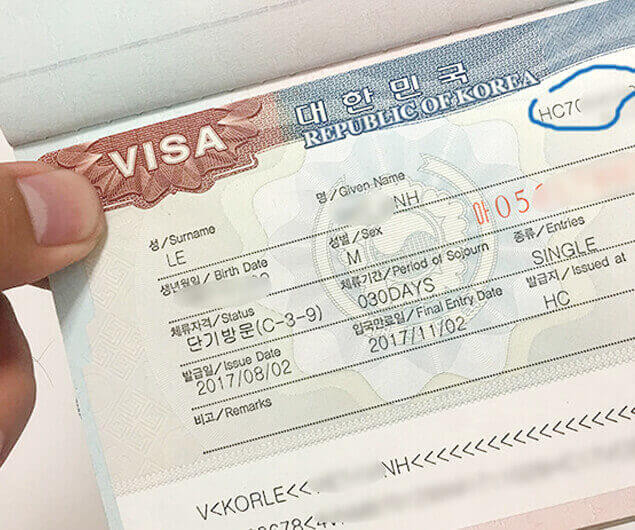 Tuy vao tung doi tuong se co giay to lam visa Han Quoc rieng